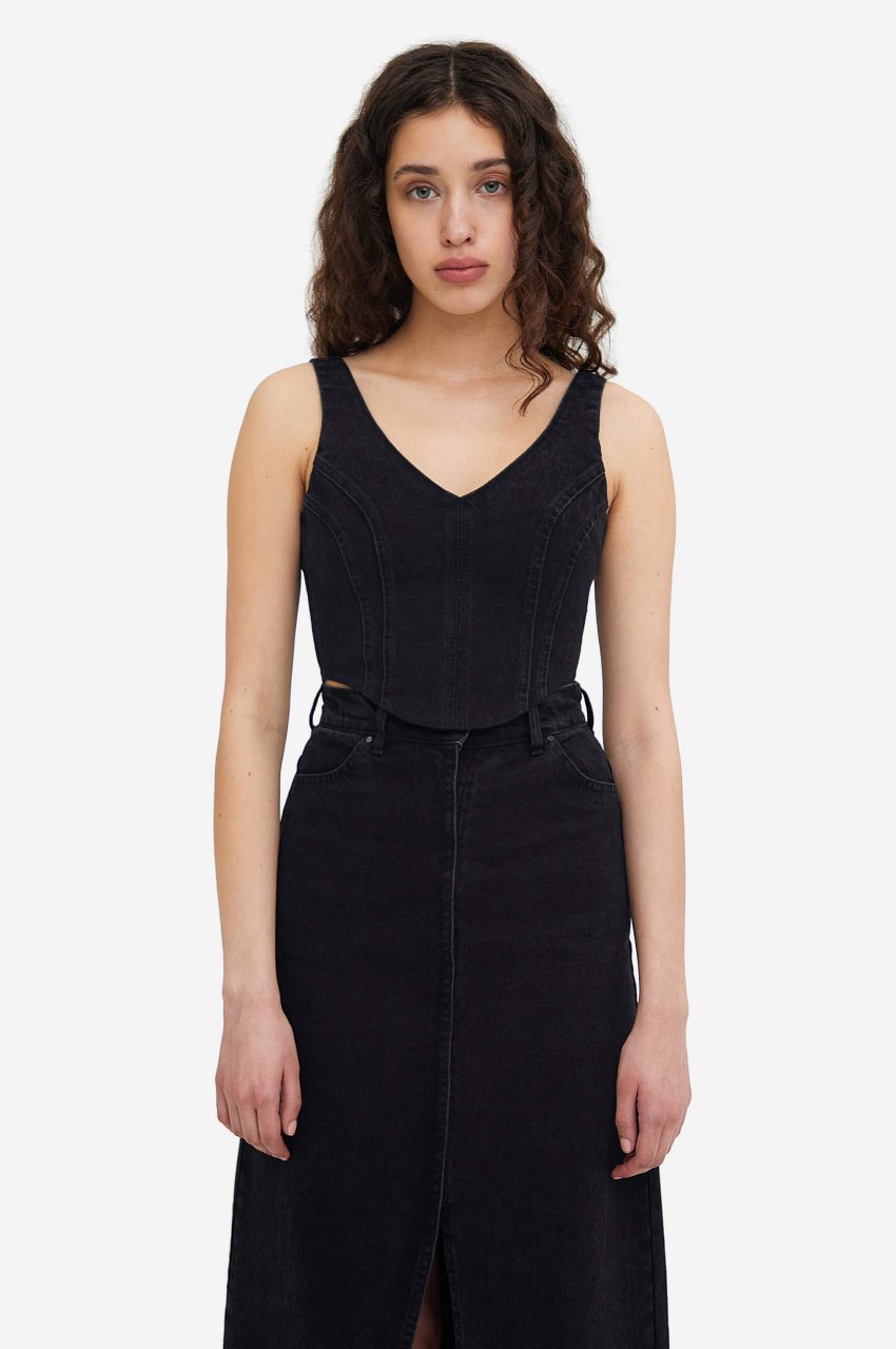 Rebel Denim Corset in Black - Зображення 2