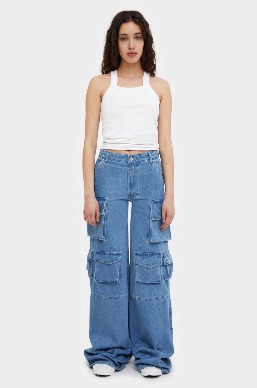 Cargo Jeans in Light Blue