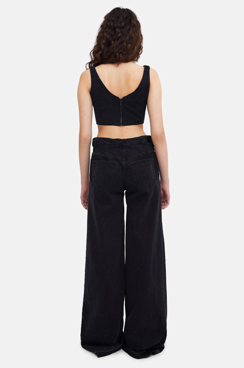 Elastic Waist Jeans in Black - Image 2
