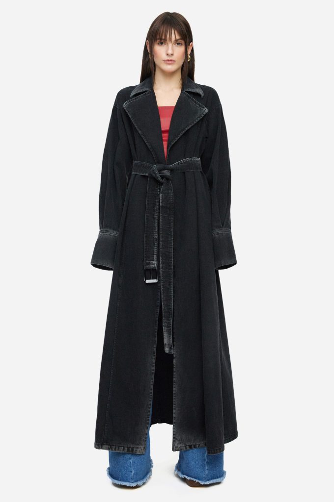 Denim Coat in Black