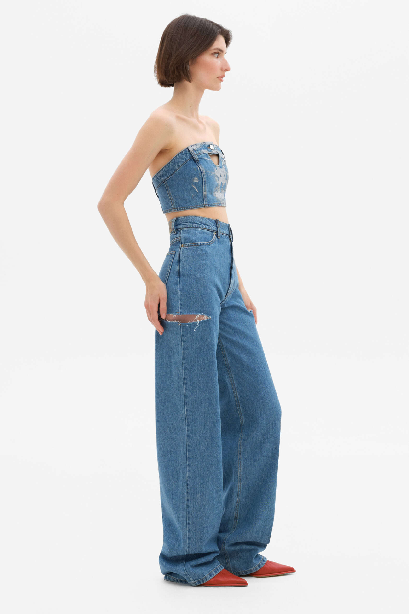Light Blue Jeans with rips - Зображення 3