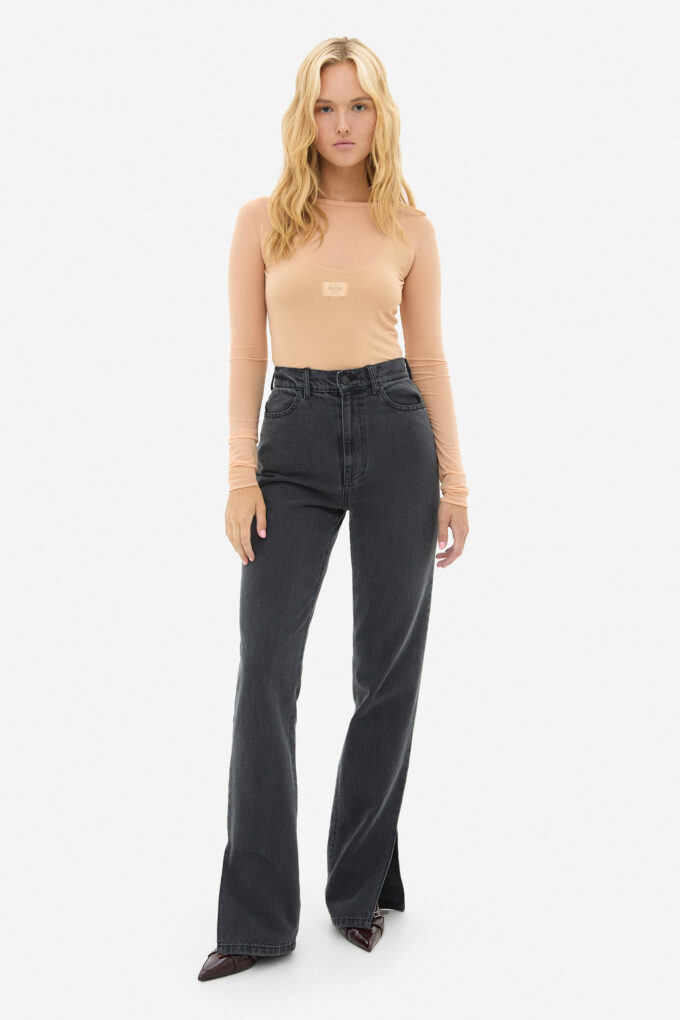Grey Jeans With Cuts