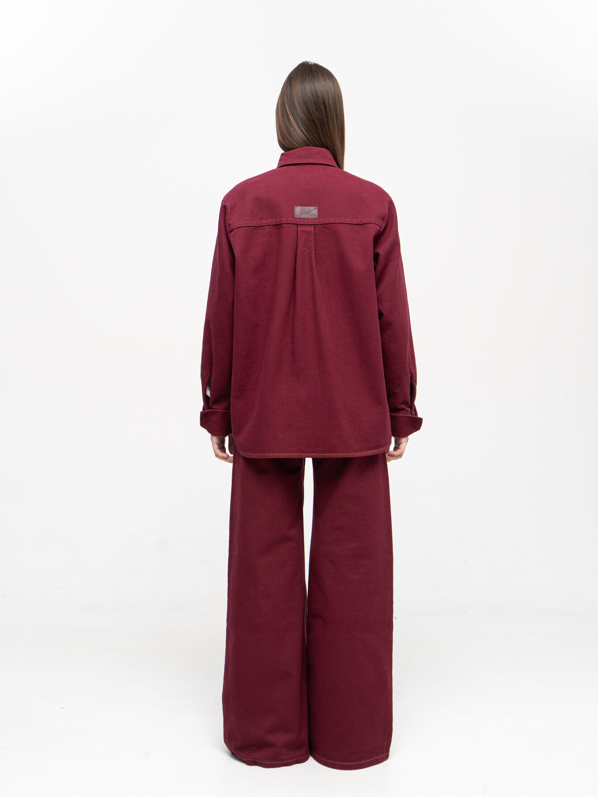 Burgundy Denim Shirt - Зображення 3