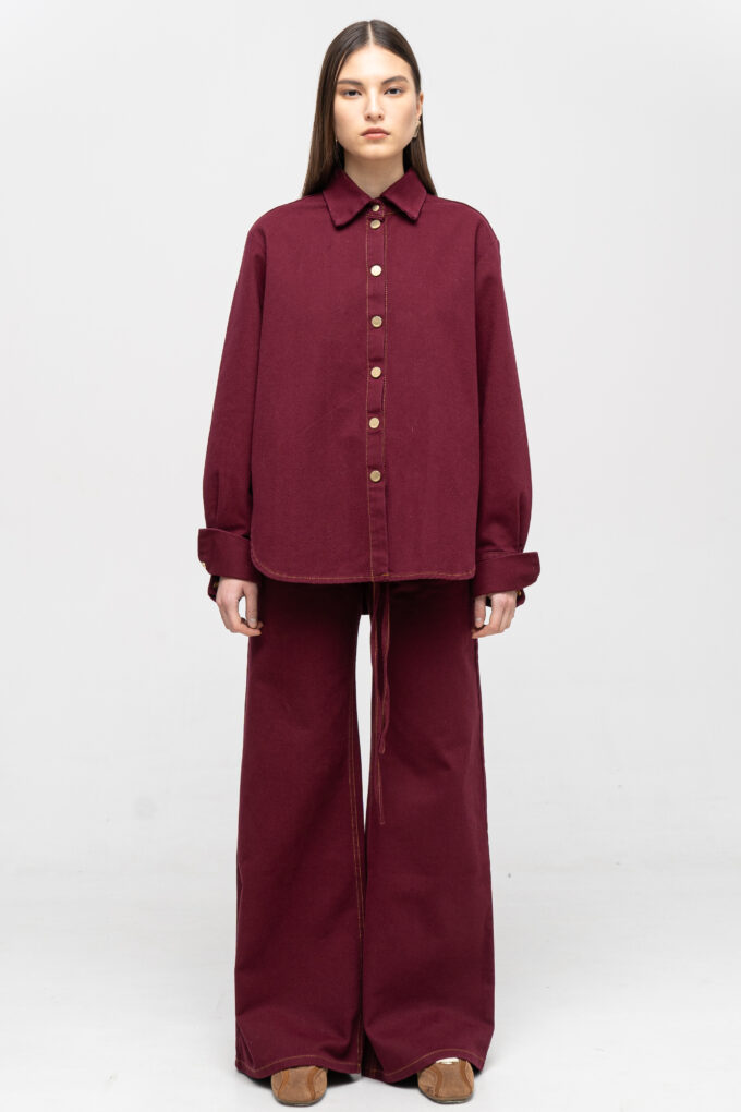 Burgundy Denim Shirt
