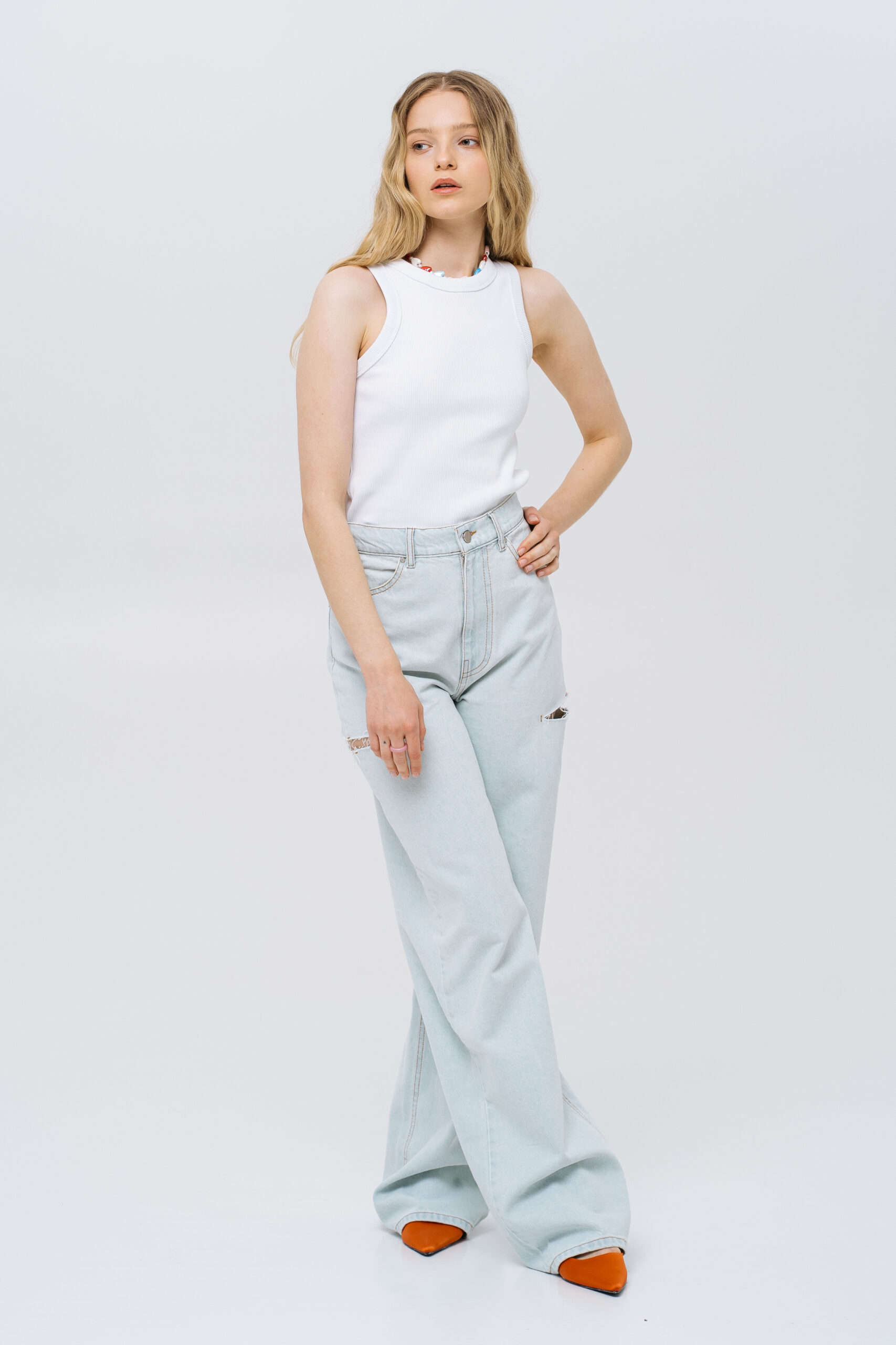 Light Blue Jeans with rips - Image 4