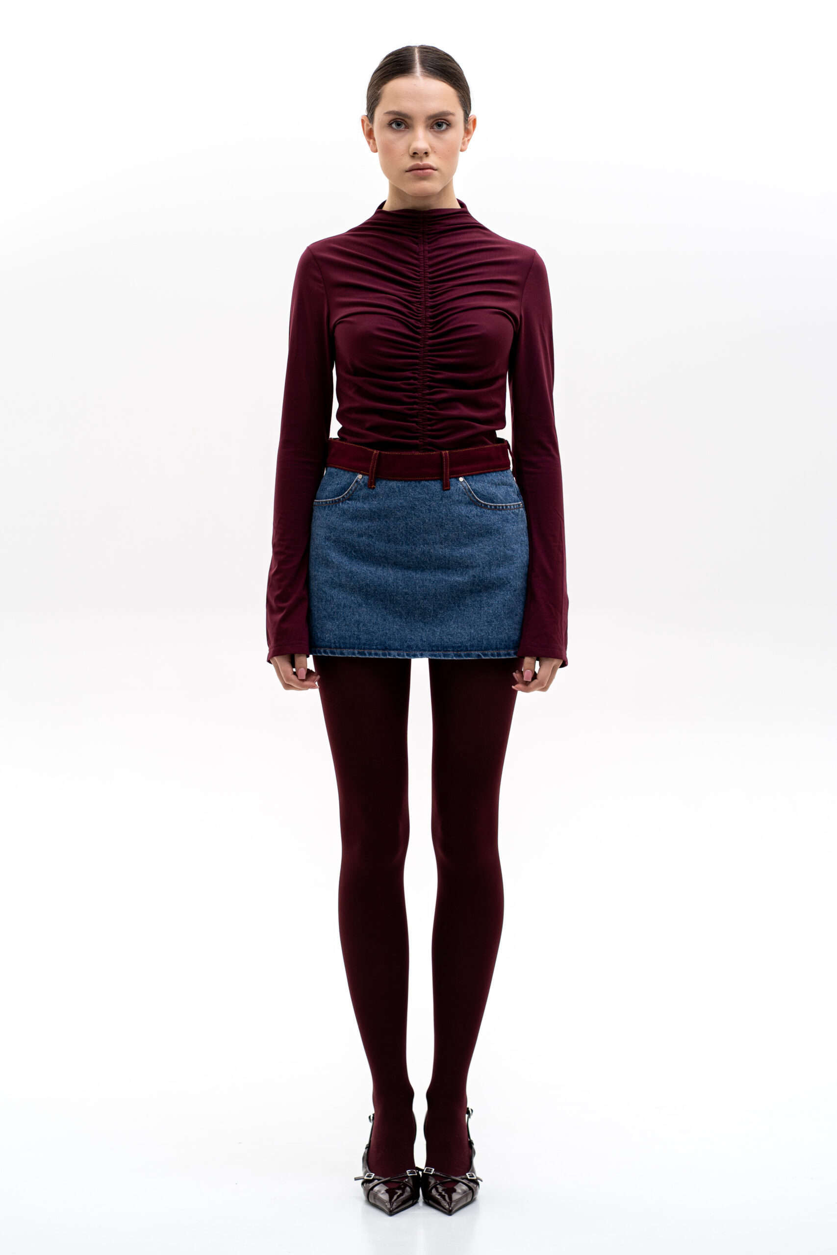 Bordo Drape Longsleeve Top