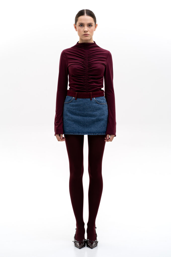 Bordo Drape Longsleeve Top