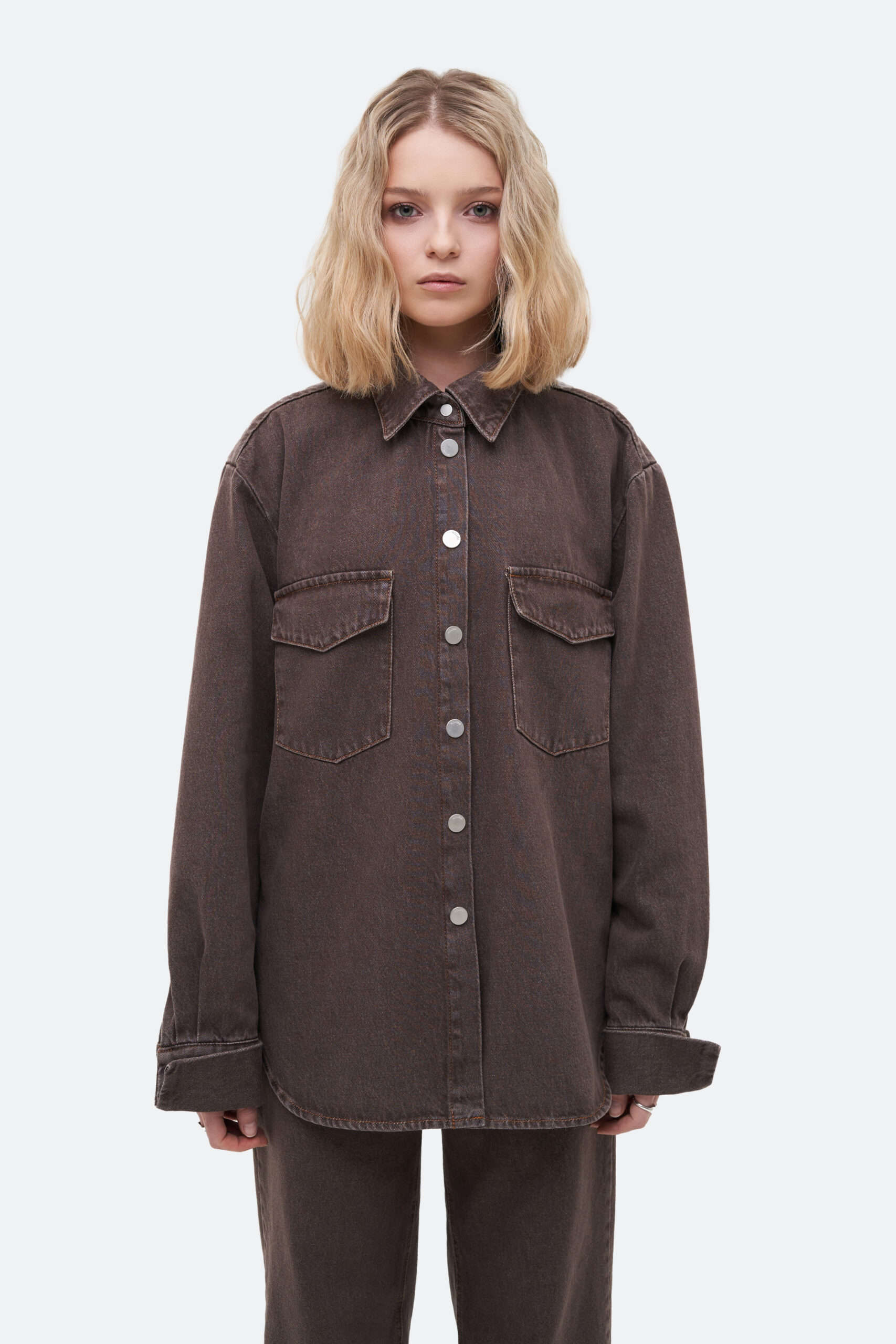 Brown Denim Shirt