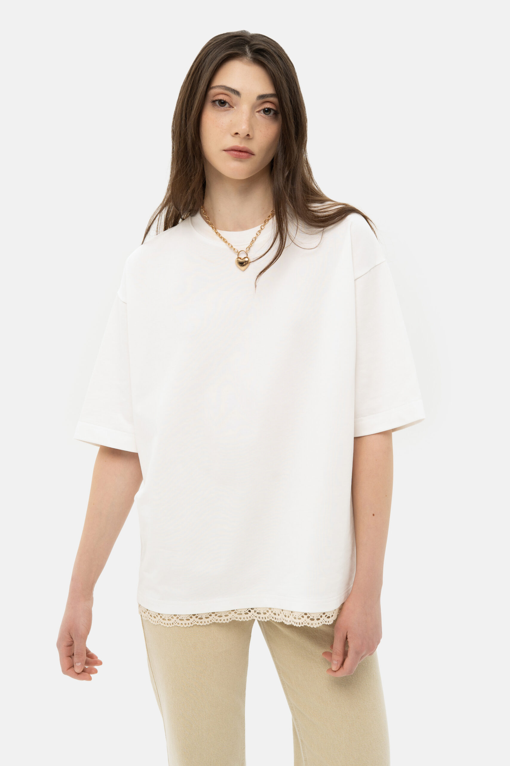 Milk T-Shirt with crochet trim - Зображення 2