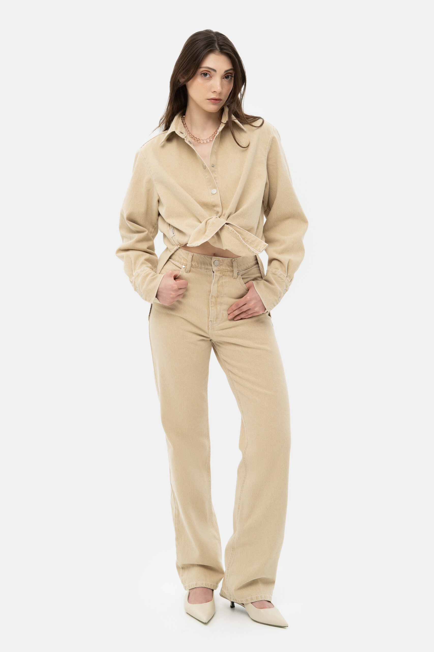 Beige Denim Shirt - Image 4