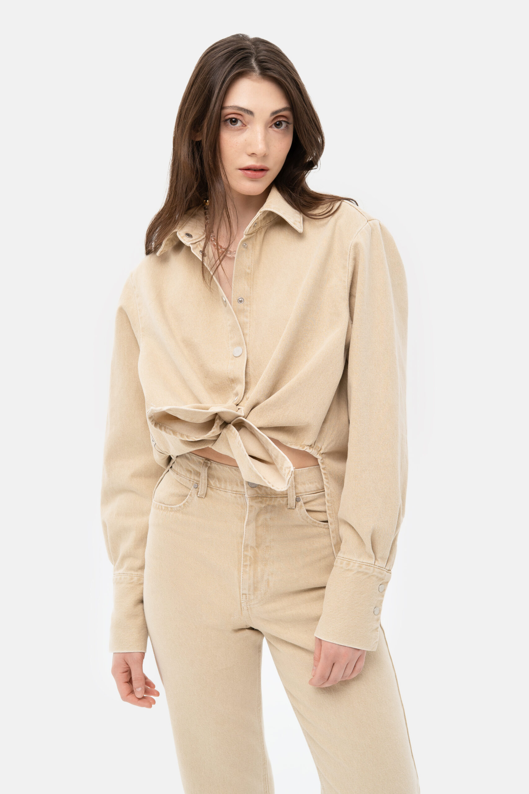 Beige Denim Shirt - Image 5