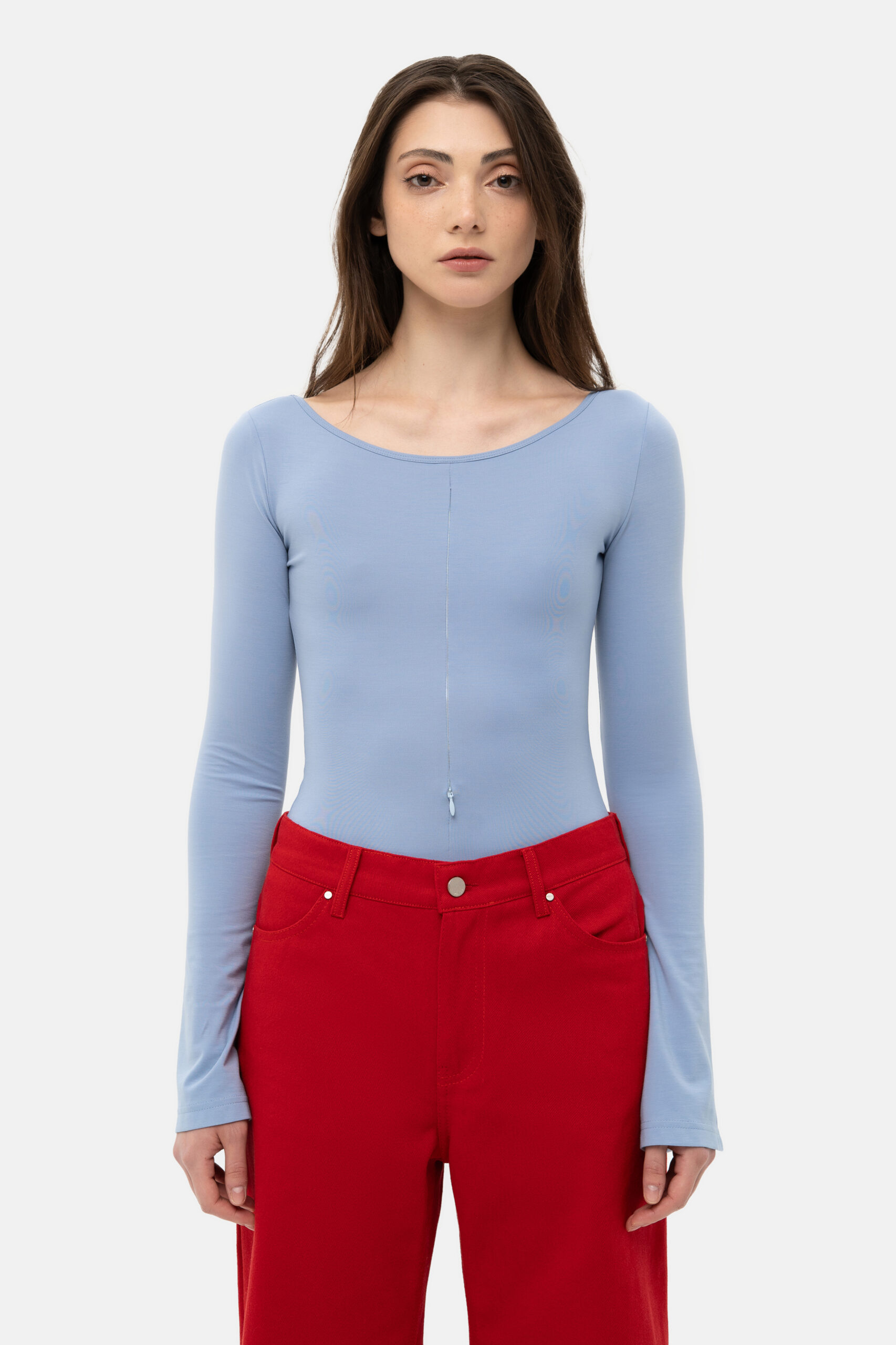 Blue Zip-Front Bodysuit - Зображення 3