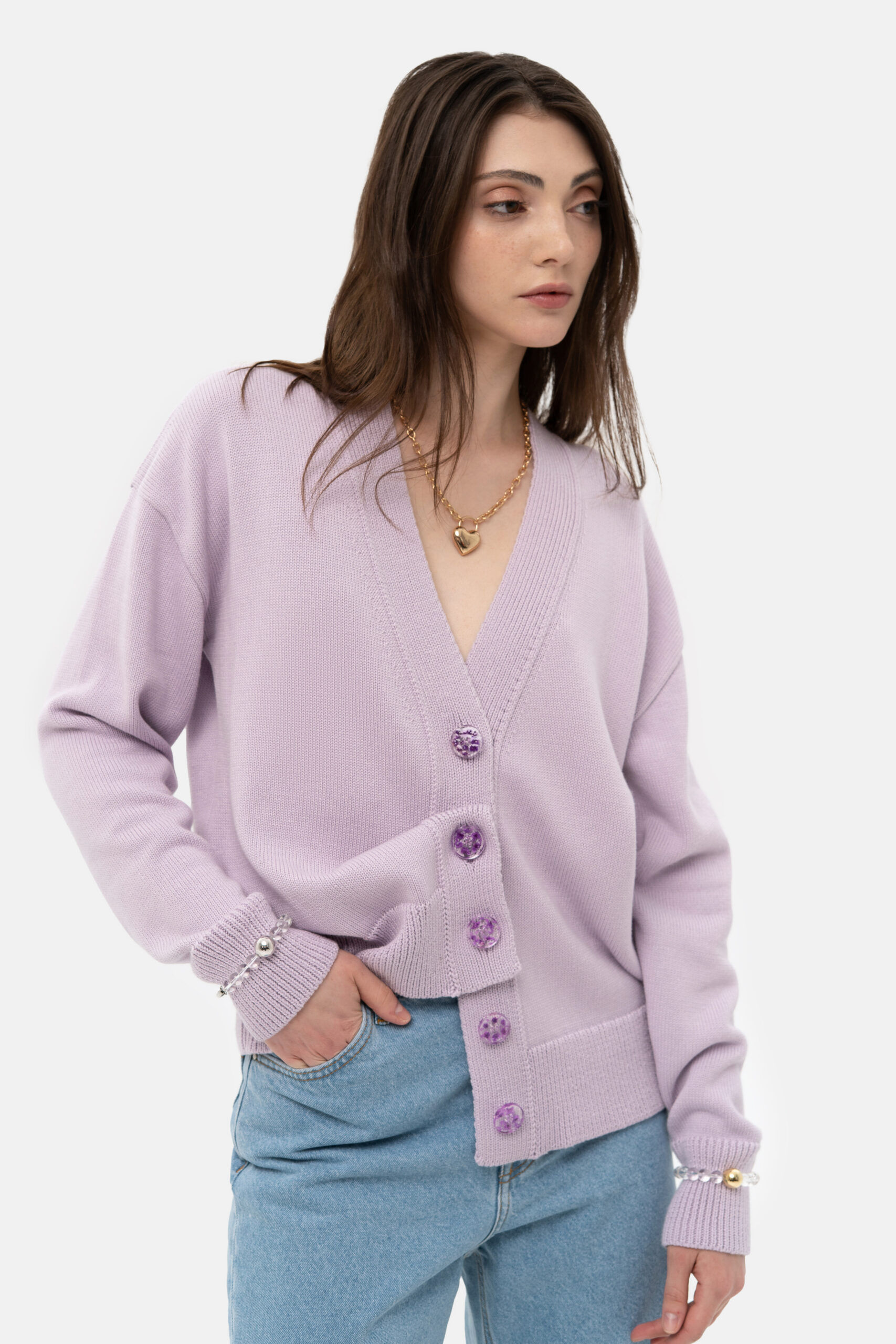 Lilac Knit Cardigan - Зображення 2