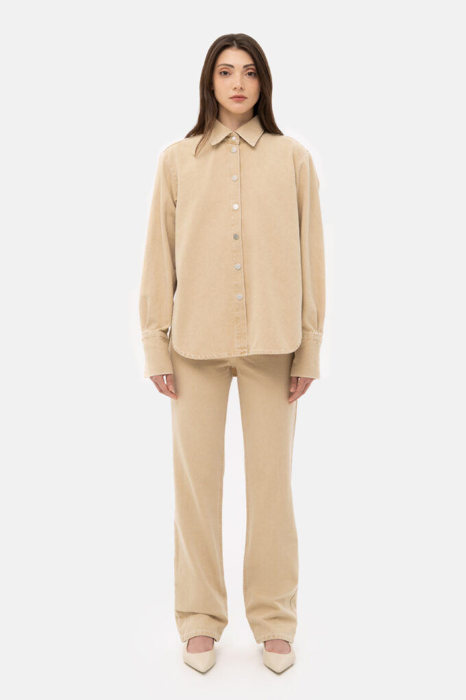 Beige Denim Shirt