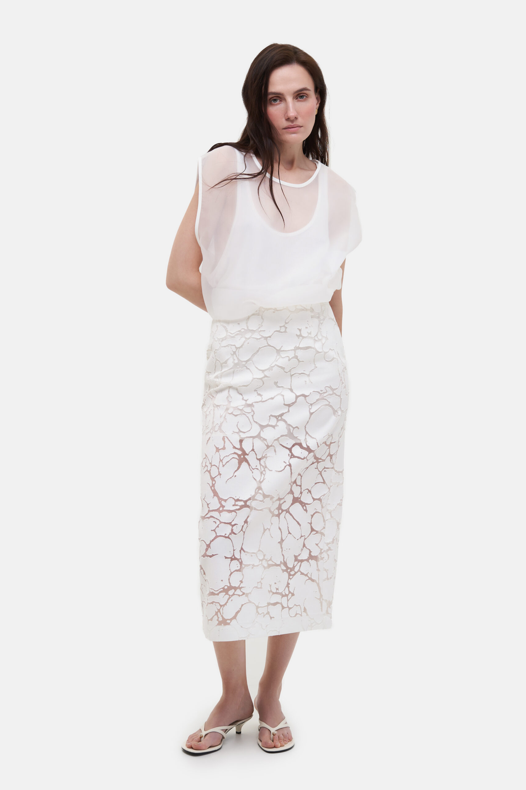 Denim Organza Skirt - Зображення 4