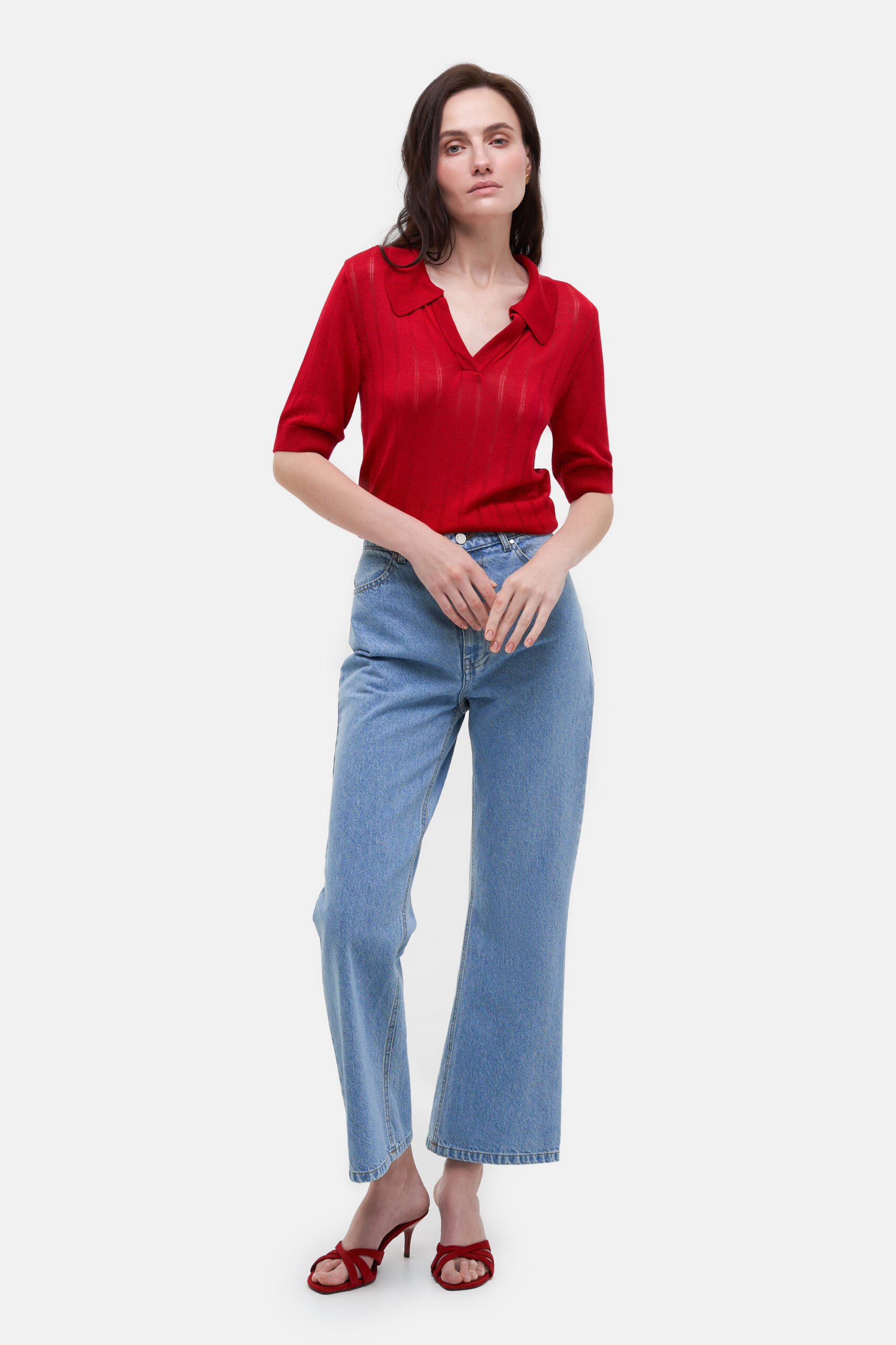 Cropped Flared Jeans - Image 4