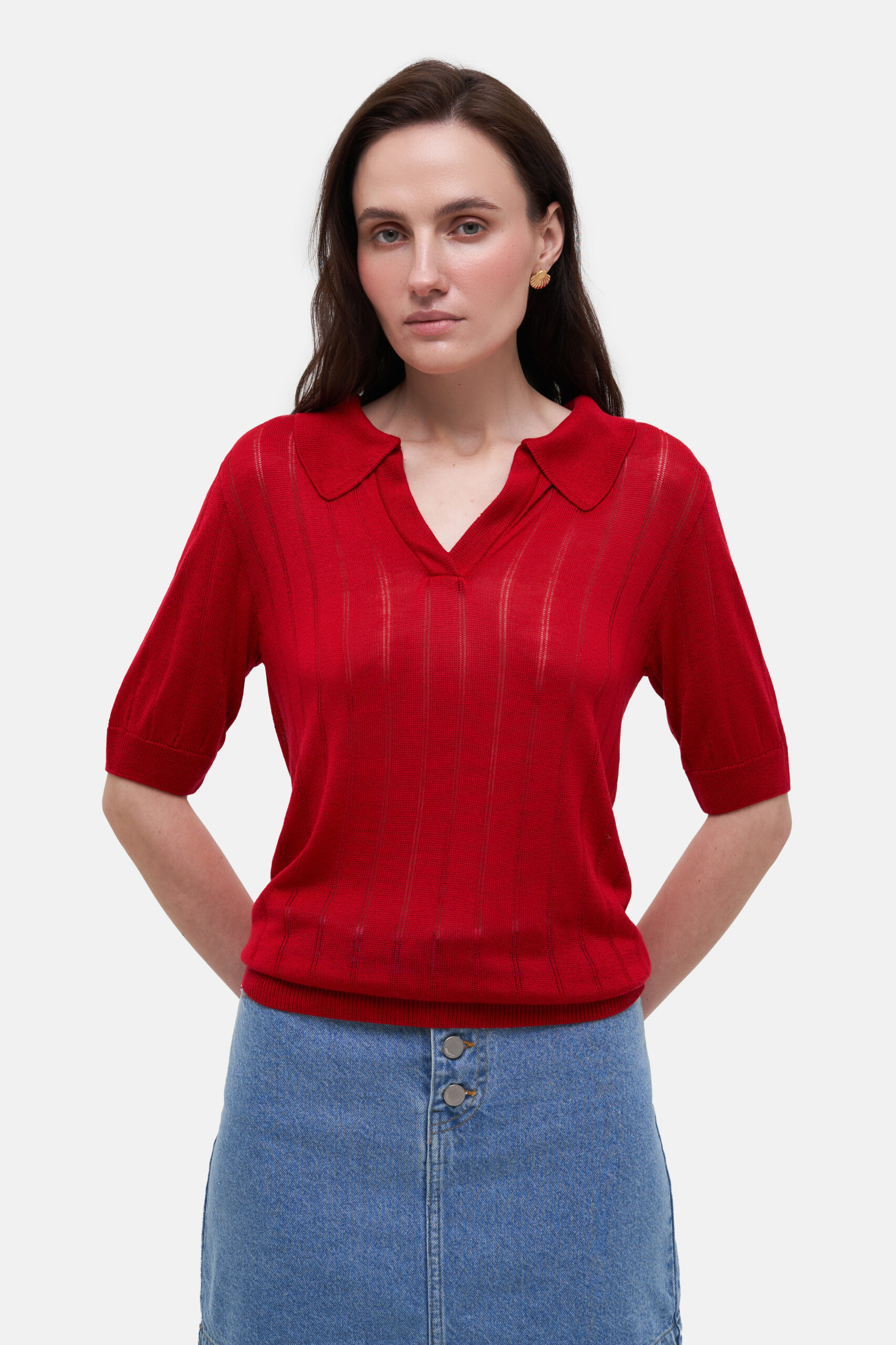 Red Knit Polo - Зображення 2