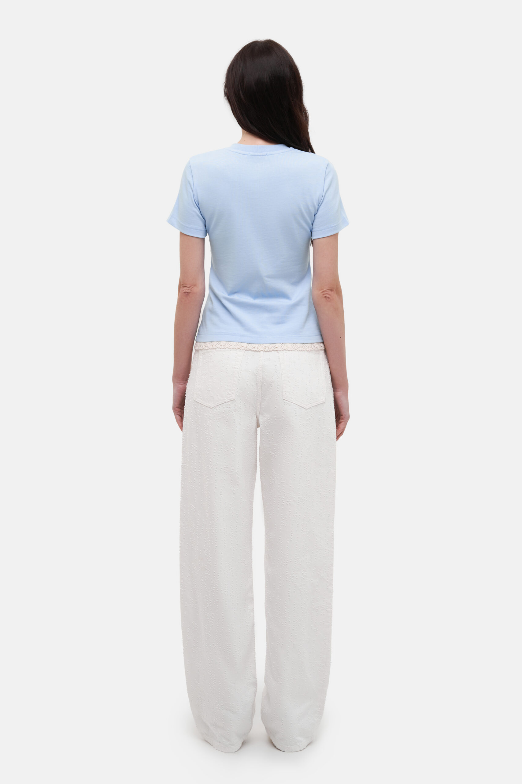 Blue T-Shirt with crochet trim - Зображення 3