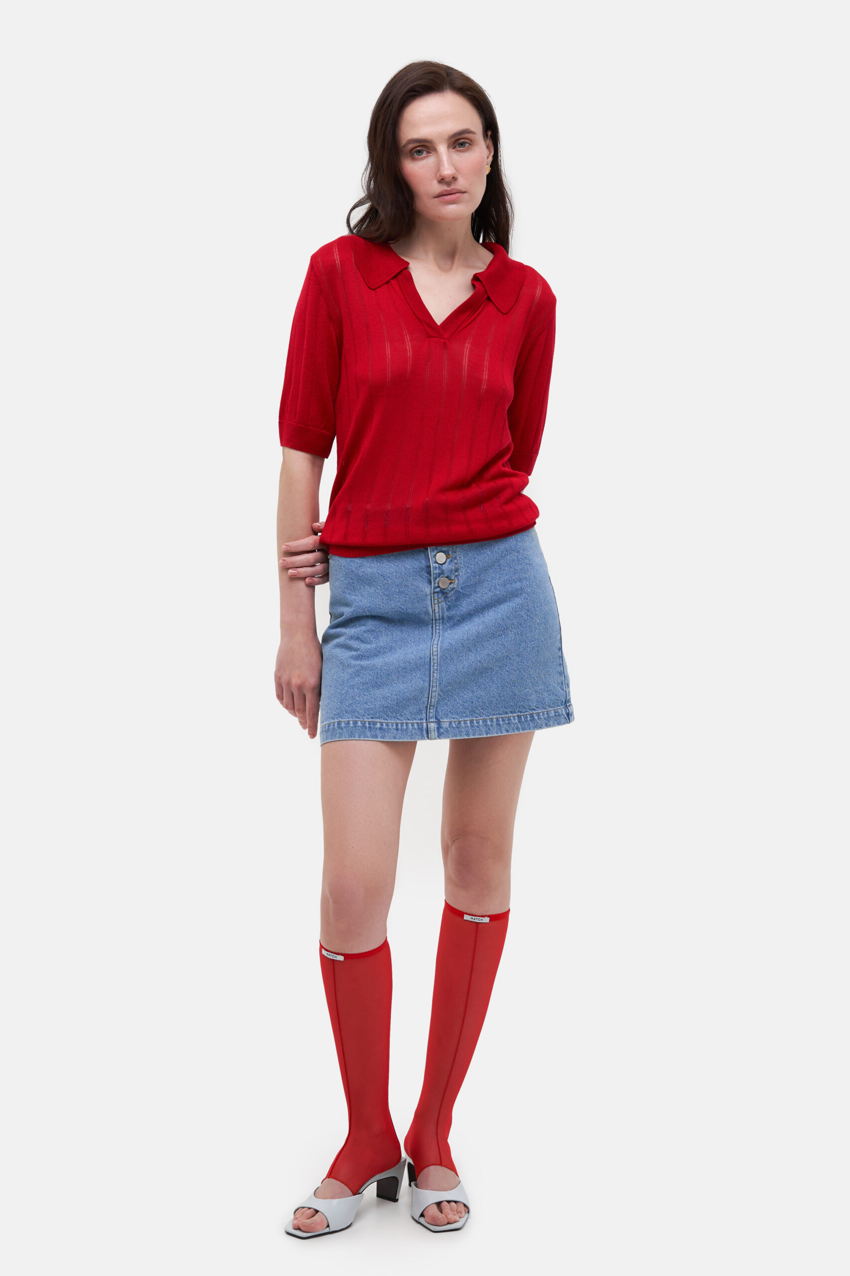 Red Knit Polo - Зображення 4