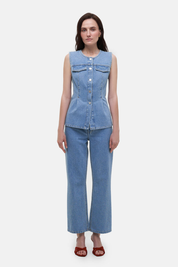 Denim Vest with Pockets