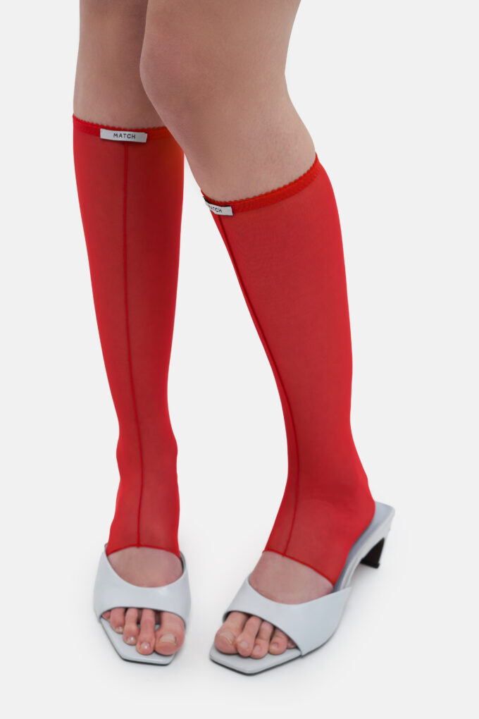 Red Knee-High Socks