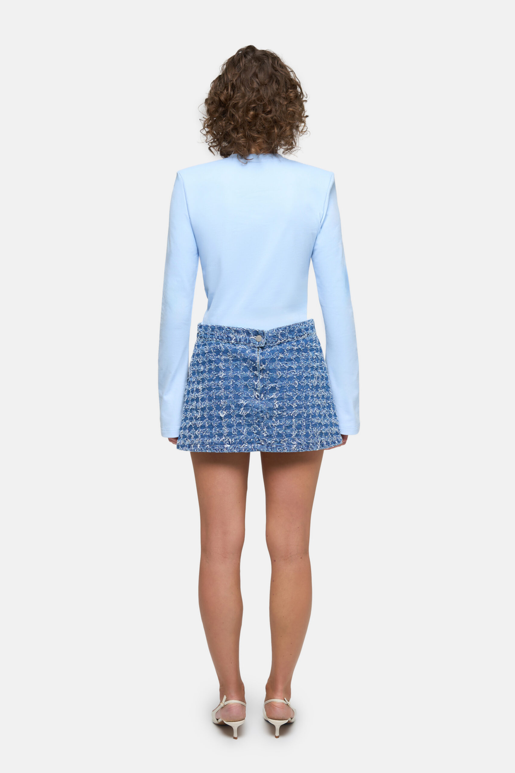 Frayed Denim Mini Skirt - Image 2
